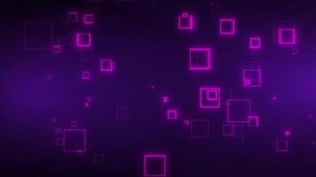 Abstract futuristic background with flying geometric shapes of squares. seamless loop video