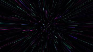 Neon lines zoom in abstract background animation on a transparent background video