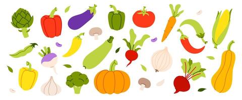 Set of fresh vegetables vector
