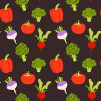 Vegetables seamless pattern vector