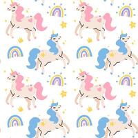 Cute pattern with unicorns vector