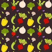 Vegetables seamless pattern vector