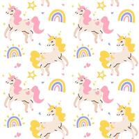 Cute pattern with unicorns vector