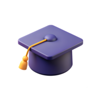 3D Purple Graduation Cap with Yellow Tassel png