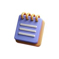 3D Illustration of a Closed Purple Notepad Icon png