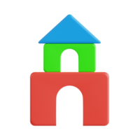 building block game 3d icon, transparent background png