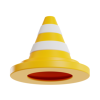 traffic cone 3d icon, transparent background png