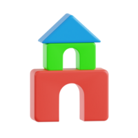 building block game 3d icon, transparent background png