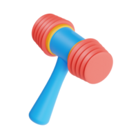 toy hammer 3d icon, transparent background png