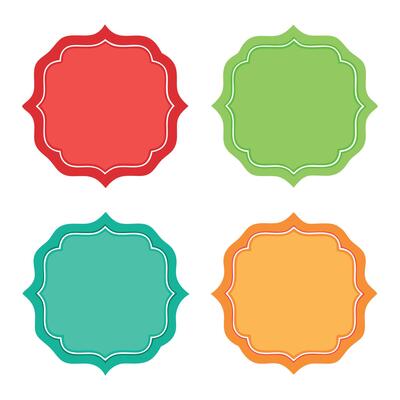 Full colors blank labels and badge shapes.