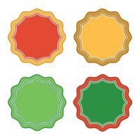 Full colors blank labels and badge shapes. vector