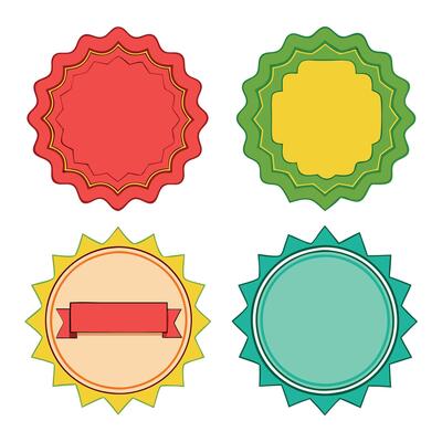 Full colors blank labels and badge shapes.