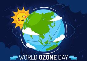 World Ozone Day Illustration on September 16 To Raise Public Awareness About Of The Earth Layer And Protecting Environment in Flat Background vector