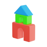building block game 3d icon, transparent background png