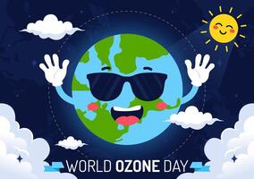 World Ozone Day Illustration on September 16 To Raise Public Awareness About Of The Earth Layer And Protecting Environment in Flat Background vector