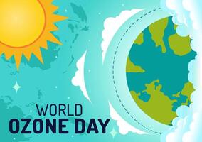 World Ozone Day Illustration on September 16 To Raise Public Awareness About Of The Earth Layer And Protecting Environment in Flat Background vector