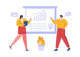 Business Audit Documents Illustration with Charts, Accounting, Calculations, and Financial Report Analytics on a Flat Cartoon Background vector