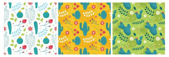 Floral Seamless Pattern Design Illustration with Blooming Branches and Leaf Flower in Hand-Drawn Cartoon Style Template vector