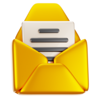 3d renderen e-mail met tekenfilm stijl. 3d sociaal media icoon concept png
