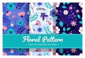Floral Seamless Pattern Design Illustration with Blooming Branches and Leaf Flower in Hand-Drawn Cartoon Style Template vector