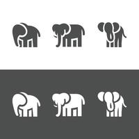 a simple logo with an elephant, gray and white in color vector