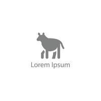 simple logo with a calf, gray and white color vector