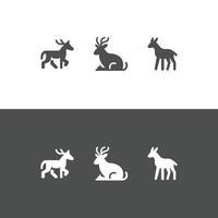 simple logo with a deer, gray and white color vector
