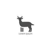 A simple logo with a goat, in gray and white. vector