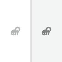 A simple logo with a monkey, gray, and white color. vector