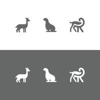 A simple logo with an image of a poultry animal, in gray and white. vector