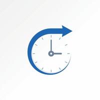 Logo design graphic concept creative abstract premium stock unique wall clock watch time fast swoosh arrow. Related to date speed period dial vector