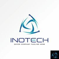 Logo design graphic concept creative premium stock unique triangle turn swoosh dot tech like initial T font. Related monogram typography brand vector