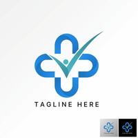 Logo design graphic concept creative premium stock initial U font cycle mark checklist medical cross. Related to monogram typography branding vector