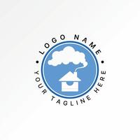 Logo design graphic concept creative abstract premium stock unique simple home house with cloudy smoke emblem. Related environment burn vector