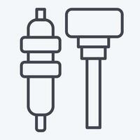 Icon Glow Plug. related to Car Maintenance symbol. line style. simple illustration vector