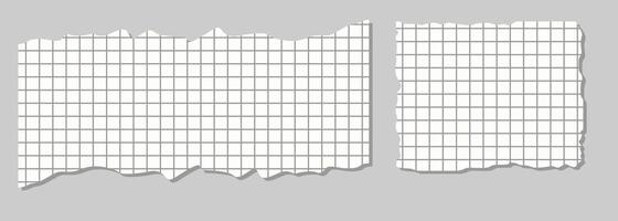 A collection of torn, white, colored, torn, and shredded paper scraps. vector