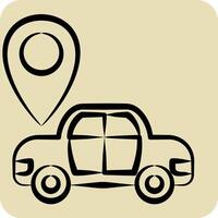 Icon Map Sensor. related to Car Maintenance symbol. hand drawn style. simple illustration vector