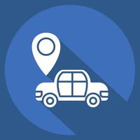 Icon Map Sensor. related to Car Maintenance symbol. long shadow style. simple illustration vector