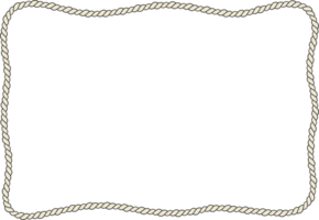 Rope border and frame. lasso twisted and crisscrossed until a rectangle. png