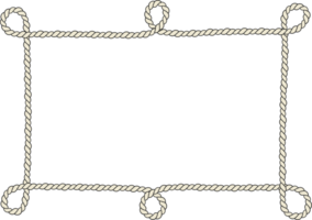 Rope border and frame. lasso twisted and crisscrossed until a rectangle. png