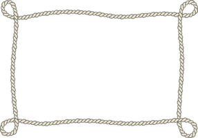 Rope border and frame. lasso twisted and crisscrossed until a rectangle. png