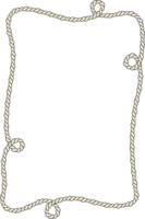 Rope border and frame. lasso twisted and crisscrossed until a rectangle. png