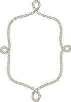Rope border and frame. lasso twisted and crisscrossed until a rectangle. png