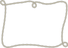Rope border and frame. lasso twisted and crisscrossed until a rectangle. png
