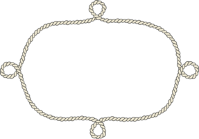 Rope border and frame. lasso twisted and crisscrossed until a rectangle. png