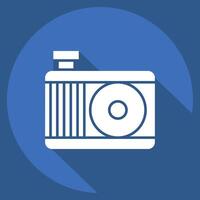 Icon Engine Cooling System. related to Car Maintenance symbol. long shadow style. simple illustration vector