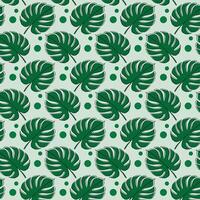 Botanical monstera leaves texture. Green tropical seamless pattern design for tiles, wallpaper, wrapping paper, fabric and texture interior background vector