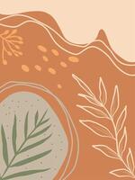 Hand Drawn Abstract Background With soft autumn color and leaf vector