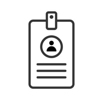 ID card icon isolated simple flat style illustration. vector