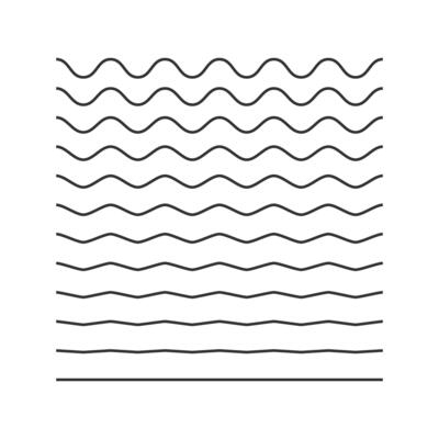 A set of zigzag wavy lines isolated illustration.